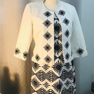 Bloomingdale’s Summer & Blazer Set, Embroidered & Beaded, Black&White, Size 10P